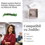 Magnet pentru bani si energie - Bratara aurie cu piatra de pirita