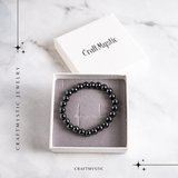 Bratara cu Hematit 8 mm Impamantare si Focus - Unisex, minimalista, puternica