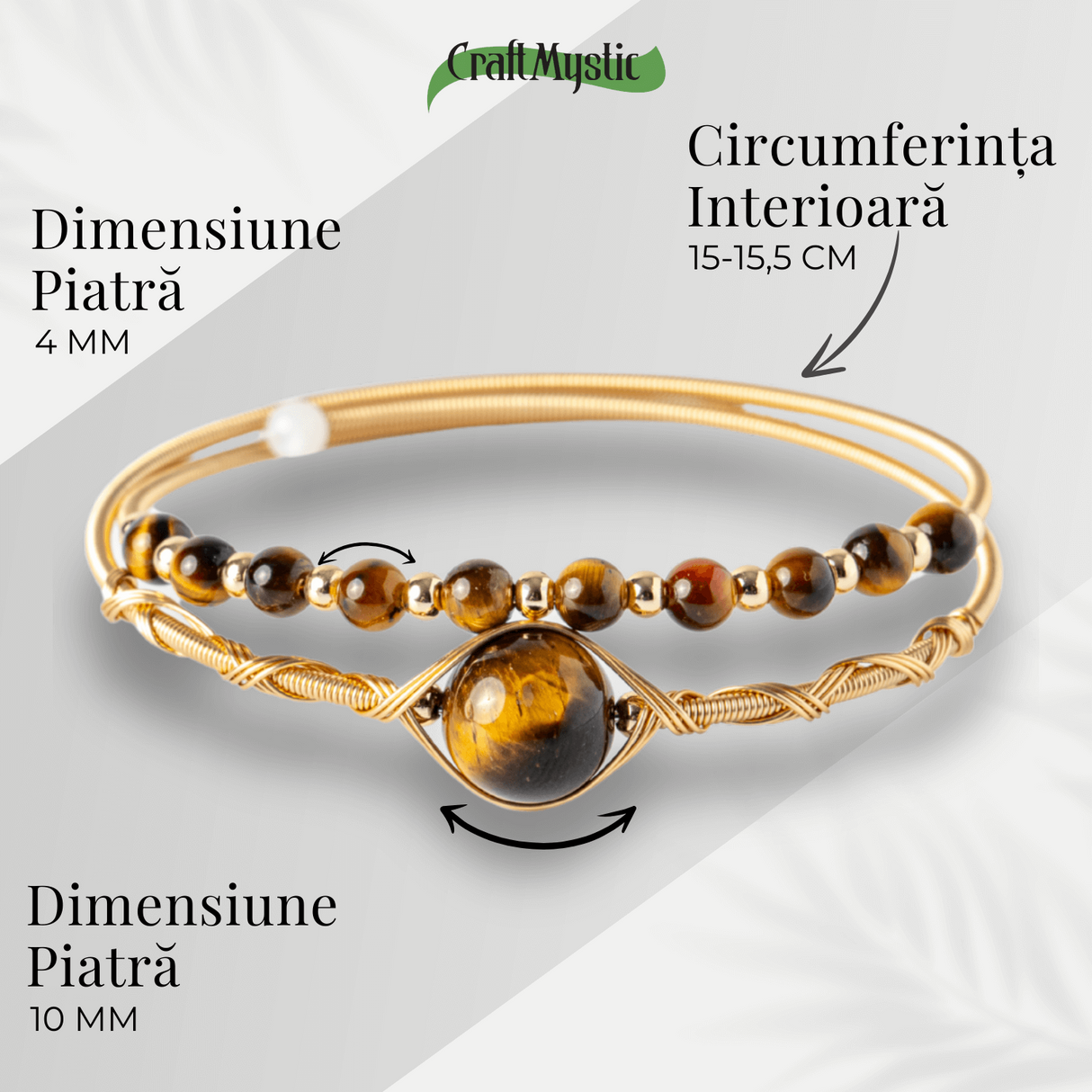 Protectie si Claritate Mentala - Bratara din Ochi de Tigru Natural
