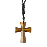 Putere si Protectie - Colier Cruce din Ochi de Tigru Natural