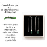 Energie si Eleganta Zilnica - Cercei din Argint 925 cu Smarald Brut Natural