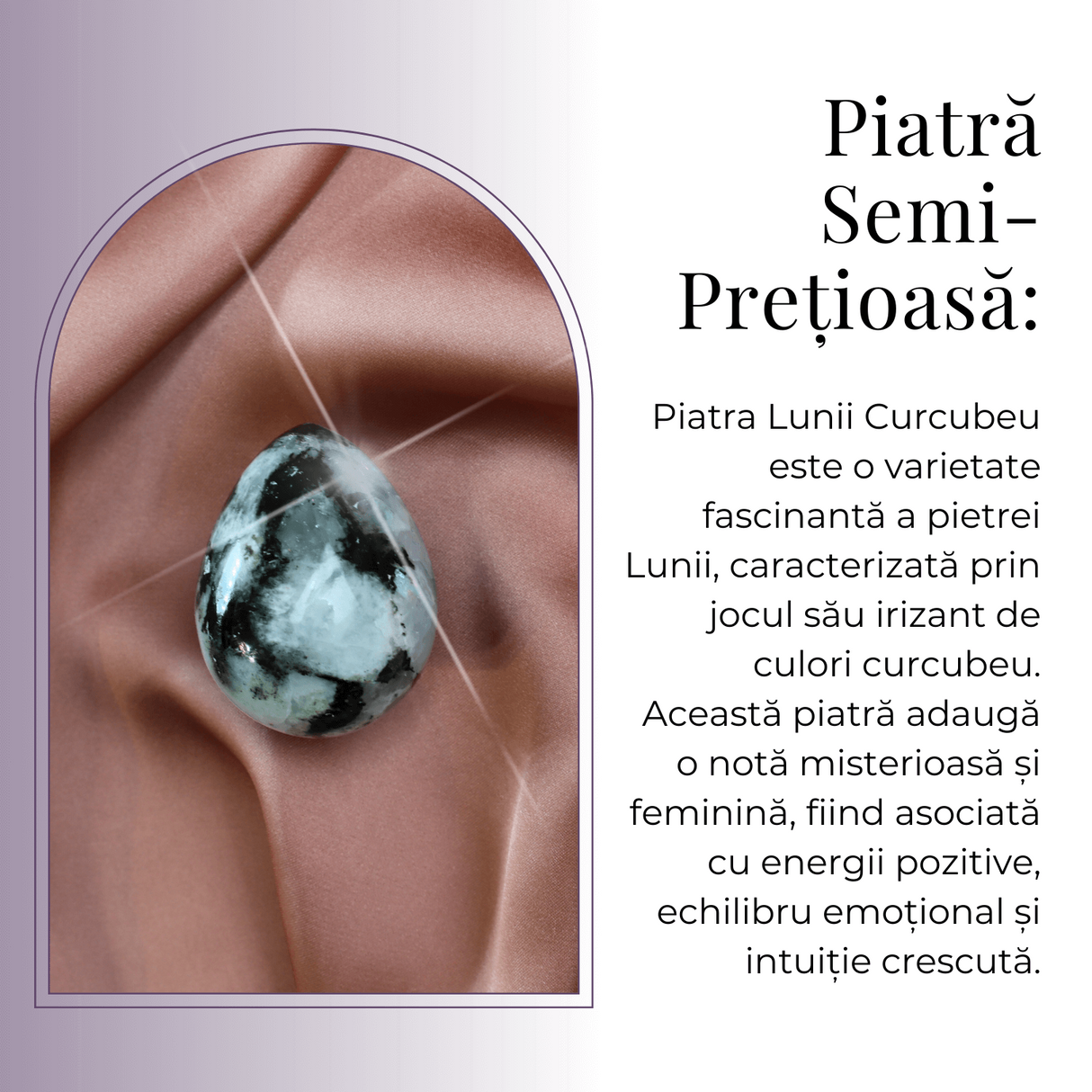 Ou Handmade de 50mm din Piatra Naturala de Piatra Lunii Curcubeu