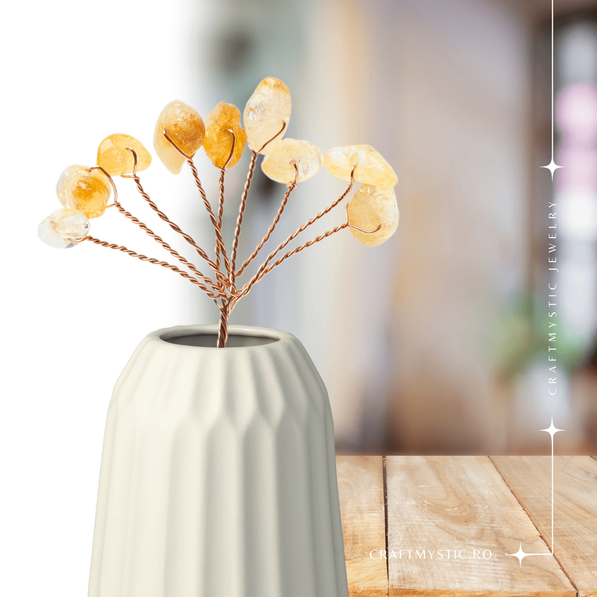 Ramurica DIY din Pietre Naturale Citrin (9 Pietricele)