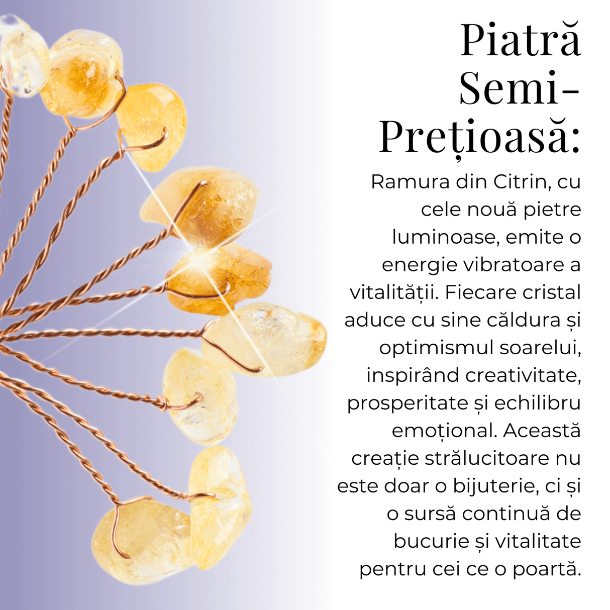 Ramurica DIY din Pietre Naturale Citrin (9 Pietricele)