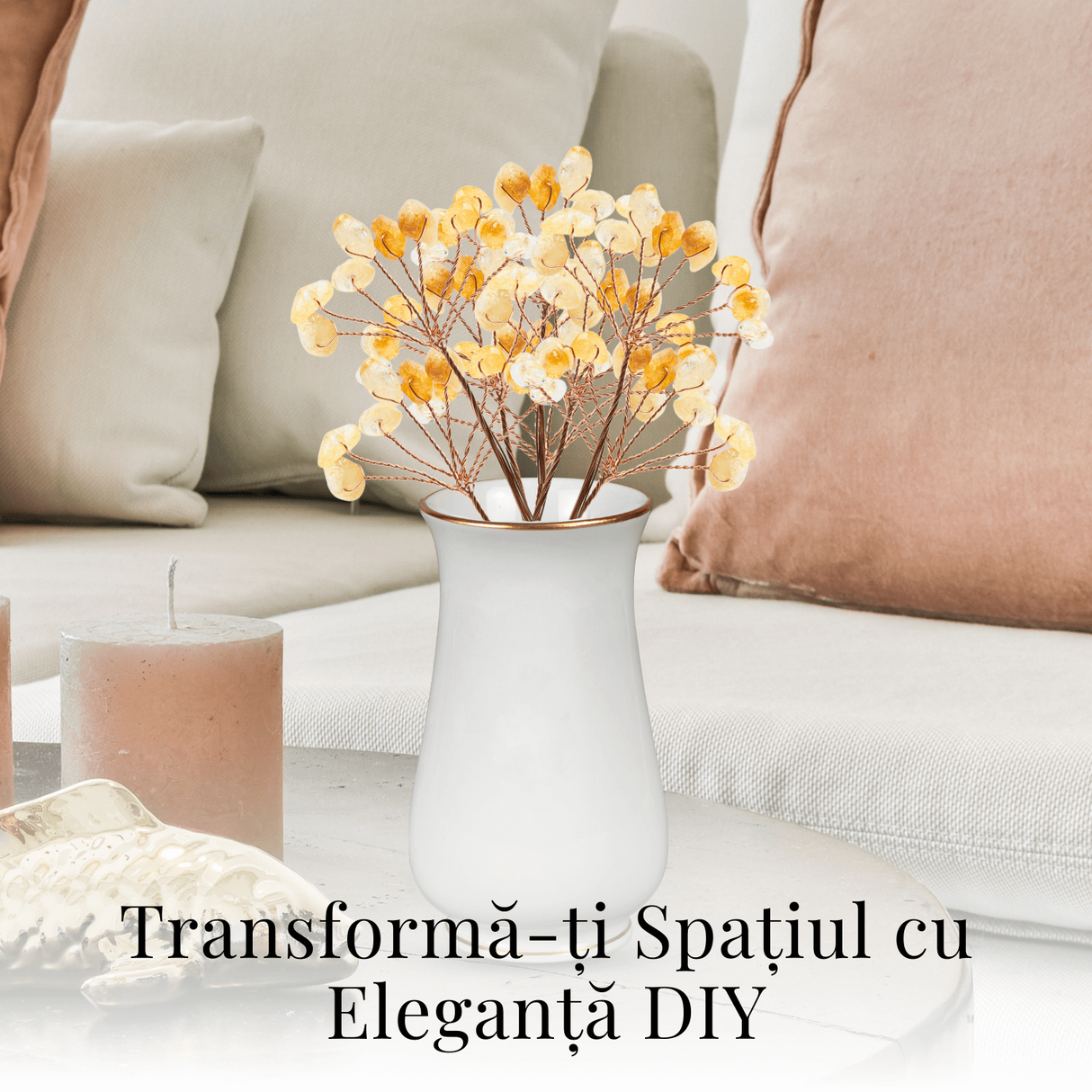 Ramurica DIY din Pietre Naturale Citrin (9 Pietricele)