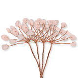Ramurica Decorativa DIY cu Pietre Naturale Cuart Roz (9 Pietricele)
