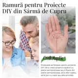 Ramurica Decorativa DIY cu Pietre Naturale Cuart Roz (9 Pietricele)
