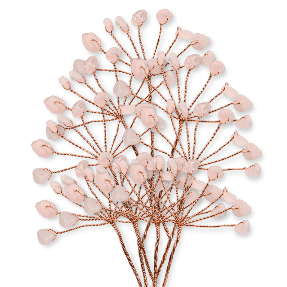 Ramurica Decorativa DIY cu Pietre Naturale Cuart Roz (9 Pietricele)