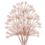Ramurica Decorativa DIY cu Pietre Naturale Cuart Roz (9 Pietricele)