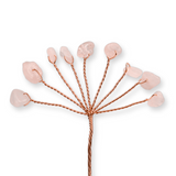 Ramurica Decorativa DIY cu Pietre Naturale Cuart Roz (9 Pietricele)