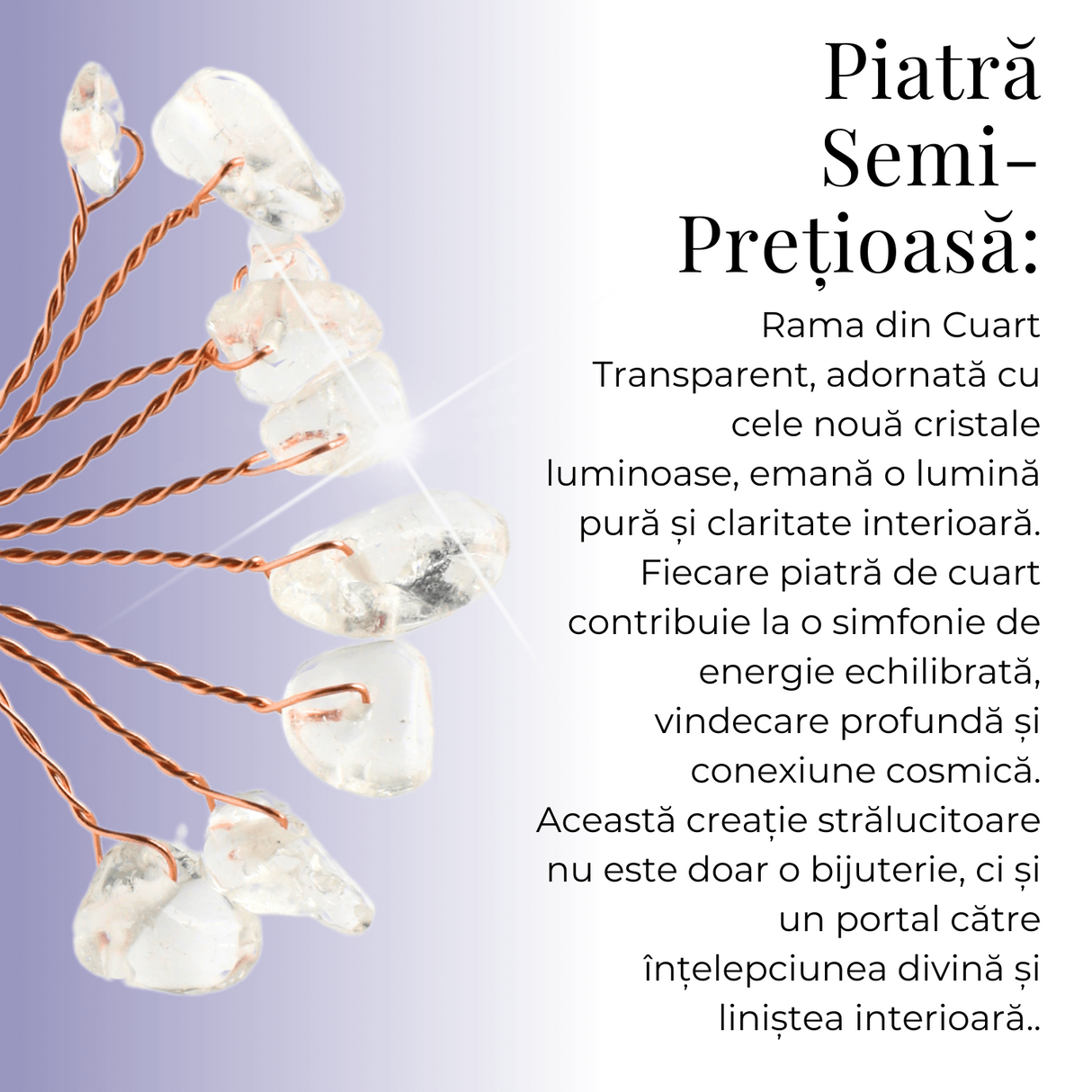 Ramurica DIY din Pietre Naturale Cuart Transparent (9 Pietricele)