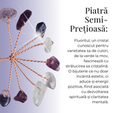 Ramurica Creativa DIY cu Pietre Naturale Fluorit (9 Pietricele)