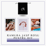 Ramurica Creativa DIY cu Pietre Naturale Jasp Rosu (9 Pietricele)