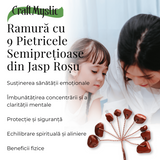 Ramurica Creativa DIY cu Pietre Naturale Jasp Rosu (9 Pietricele)