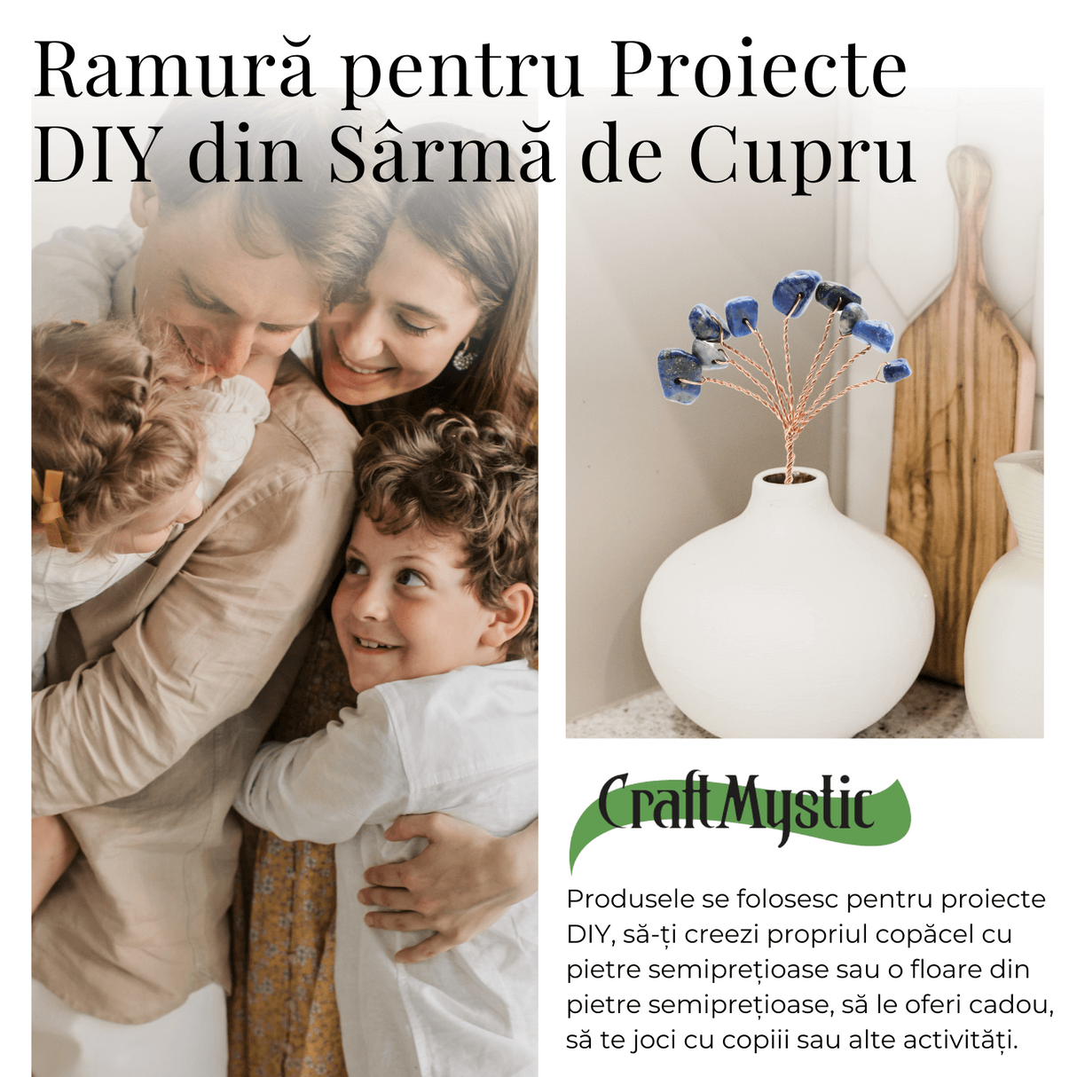 Ramurica DIY din Pietre Naturale Lapis Lazuli (9 Pietricele)