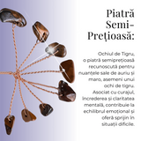 Ramurica Decorativa DIY cu Pietre Naturale Ochi de Tigru (9 Pietricele)