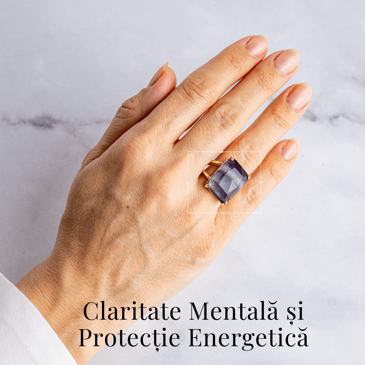 Claritate si Protectie - Inel cu Fluorit Natural si Energie Mentala