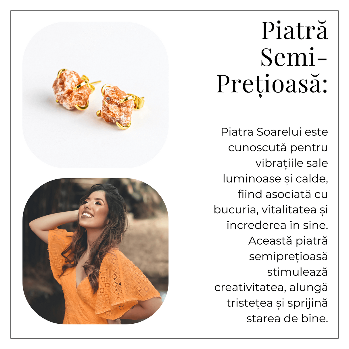 Putere si Bucurie - Cercei cu Reflexe Aurii si Inchidere cu Tija