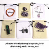 Saculet catifea alb 9x12 cm CraftMystic - Protectie si Eleganta pentru Bijuterii