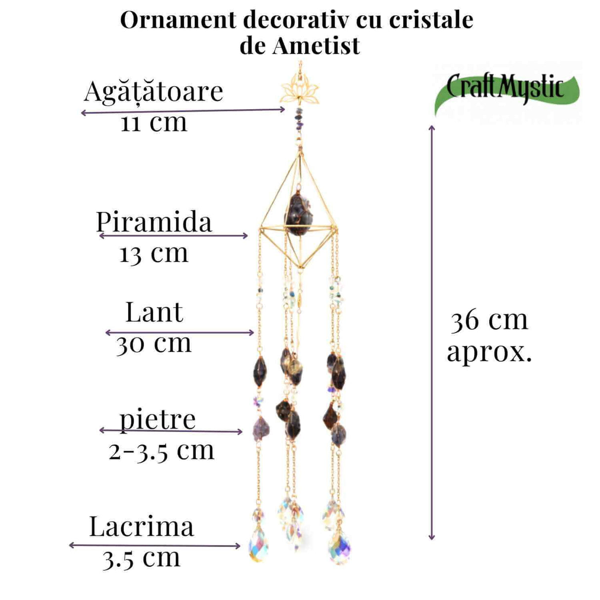 Ornament decorativ cu Ametist - un detaliu care aduce liniste si profunzime in spatiul tau