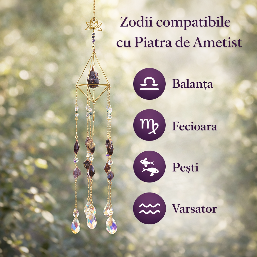 Ornament decorativ cu Ametist - un detaliu care aduce liniste si profunzime in spatiul tau