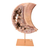 Semiluna decorativa din Pink Amethyst natural - piesa unicat sculptata manual, Brazilia