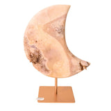 Semiluna decorativa din Agat crem-roz natural - sculptata manual in Brazilia 1.1 kg