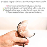Semiluna din Plum Agat - Sculptata manual, armonie interioara si blandete