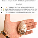 Flacara care mangaie - Plum Agat Indonezian pentru Calm si Vindecare Emotionala 7-8 cm