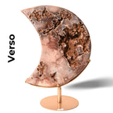 Semiluna Pink Amethyst - Agat roz natural cu cuart si calcedonie, piesa statement din Brazilia 7.42 kg