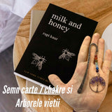 Semn de Carte cu Arborele Vietii si Cele 7 Chakre, Decorat cu Pietricele de Ametist - Un Cadou Spiritual Inedit