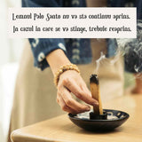 Pachet 10 Bucati Lemn \\"Sfant\\" Palo Santo + Saculet satin pastrare Original din Ecuador - Pentru Curatarea Cristalelor