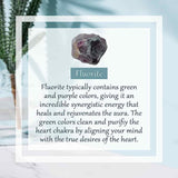 Set of 2 Hexagonal Healing Semi-Precious Crystal Towers, Rainbow Fluorite - Obelisk 5 cm in height