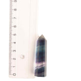 Set of 2 Hexagonal Healing Semi-Precious Crystal Towers, Rainbow Fluorite - Obelisk 5 cm in height