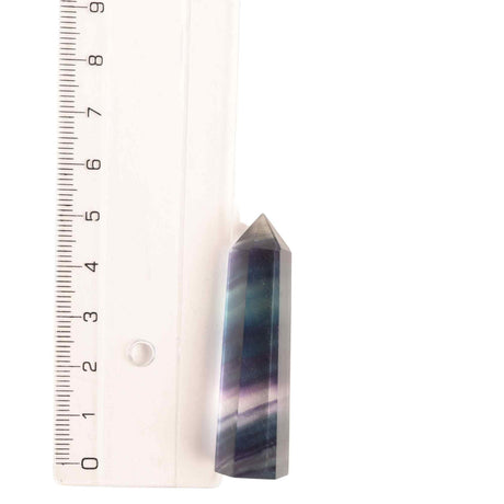 Set 2 turnuri din cristale semipretiose vindecatore hexagonale Fluorit curcubeu - Obelisc cu inaltimea de 5 cm