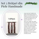 Set 3 Bratari Inedite cu Arborele Vietii si piele sintetica maro- Stil si Protectie