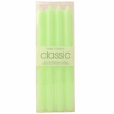 Set 4 Lumanari drepte verde lime de 25 cm - Lumanari fara picurare si fara parfum - Perfecte ca lumanari pentru cina, ocazii speciale