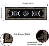 Patura pentru altar magic - Design Moon Phases With Triple Moon - Vrajitorie Tarot Wiccani Spiritualitate
