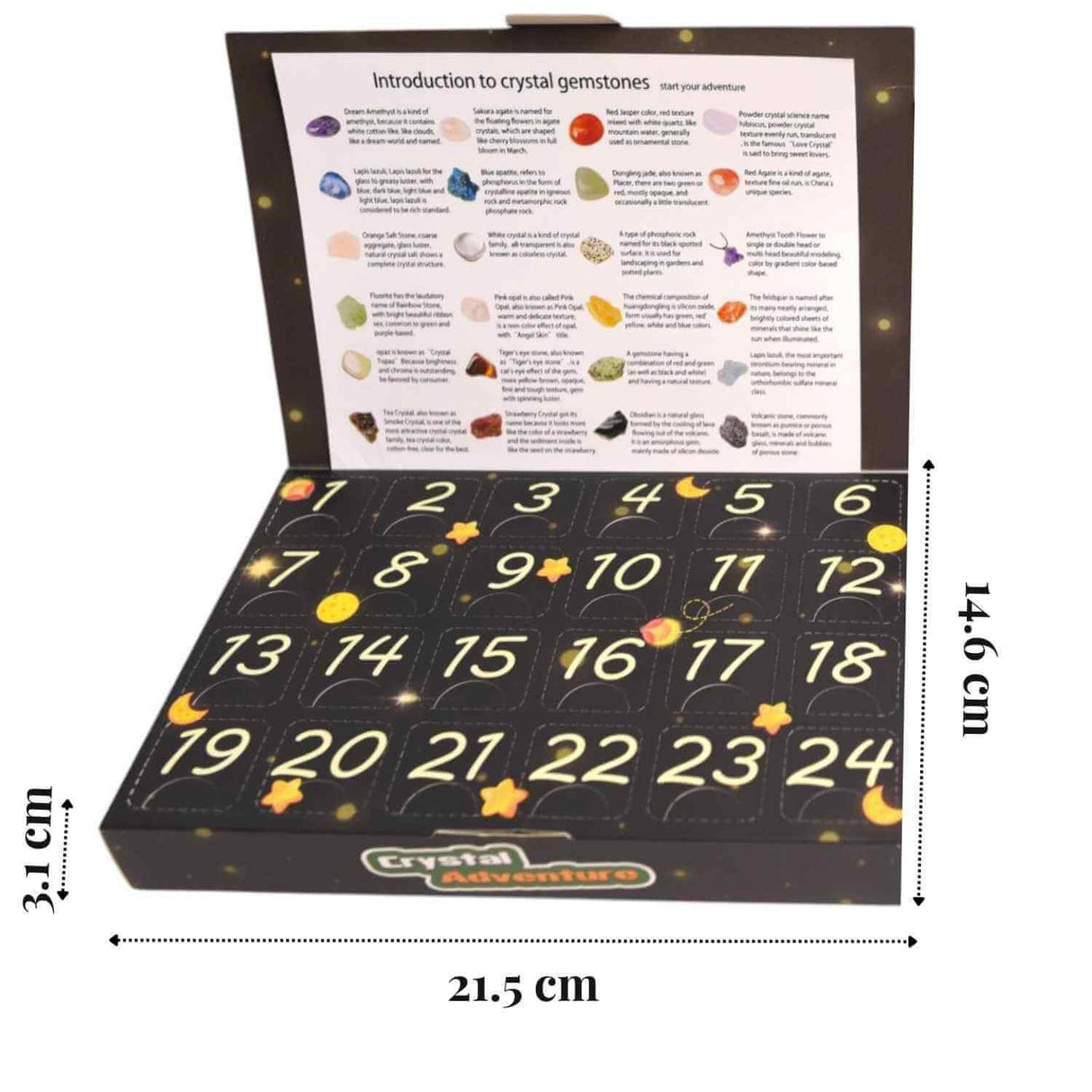 Calendar Advent cu Pietre Naturale tematica Aventura - Bucurie si Magie intr-un set