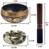 Set Bol Tibetan cantator prelucrat manual la poalele muntelui Himalaya - un percutor cu doua capete din lemn si piele, si o perna cusuta manual – ideal pentru energizare, purificare si meditatie
