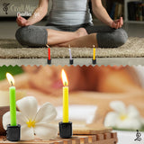 Set 36 lumanari pentru ritualuri si 6 suporturi negre din ceramica