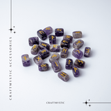 Set Rune din Ametist Natural - Claritate Spirituala si Protectie Energetica