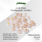 Set Rune din Cuart Roz Natural – Iubire, Claritate si Armonie Interioara