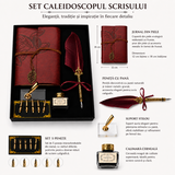 Set Stilou cu Pana Visinie si Jurnal Vintage – Eleganta Clasica pentru Scris si Cadou Special