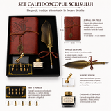 Set Stilou cu Penita si Pana Aurie in Cutie Cadou – Eleganta Vintage si Inspiratie pentru Scris