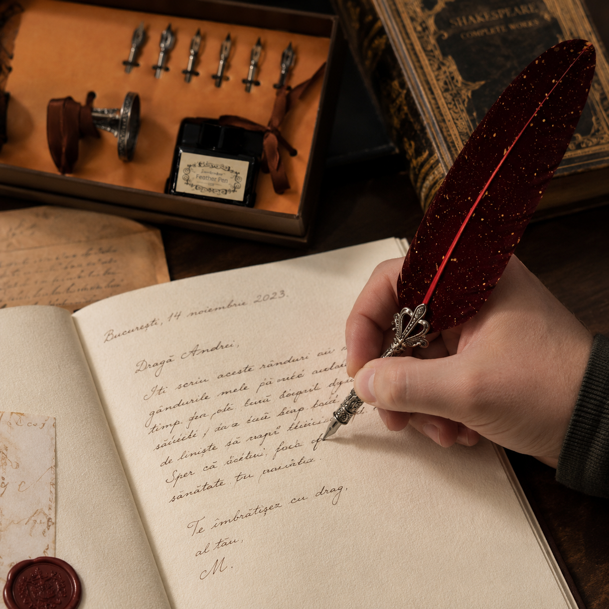 Set Stilou Pana Visinie Vintage – Eleganta si Inspiratie pentru Scris Artistic
