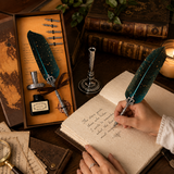 Set Stilou Pana Verde Vintage – Eleganta si Creativitate pentru Scris Artistic