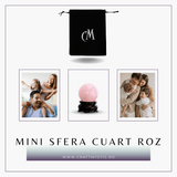 Sfera din Cuart Roz 35-40 mm cu Suport Inclus - Promoveaza Iubirea de Sine si Armonia