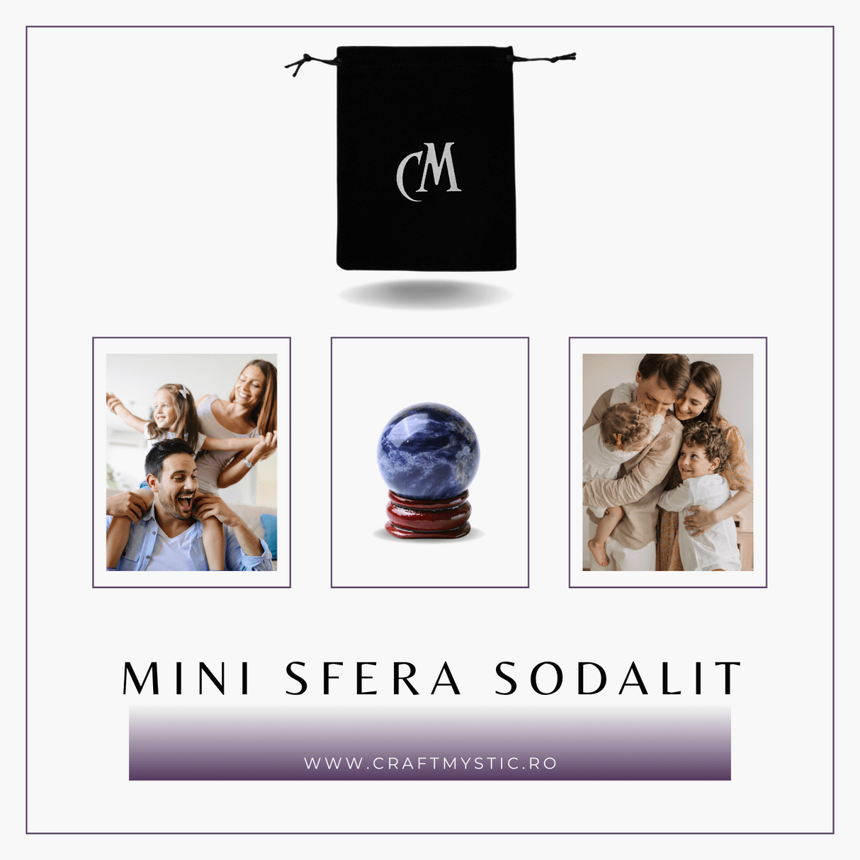 Sfera din Sodalit Natural, 1 buc, 30-35 mm - Piatra Semipretioasa pentru Cadouri, Meditatie si Echilibru