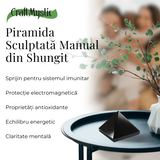 Piramida Sculptata Manual 6x6x5 cm din Shungit Natural